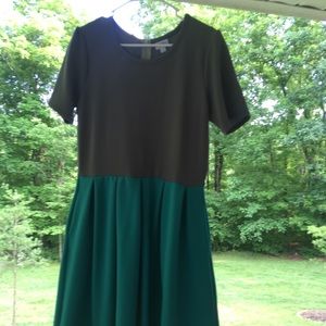 LulaRoe gray & teal dress